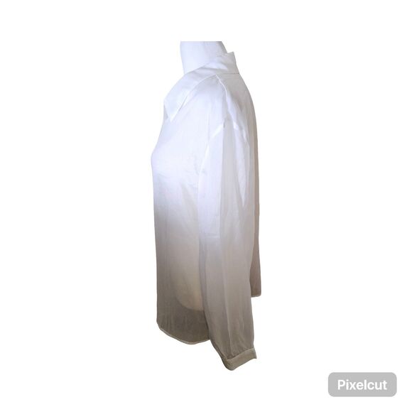 NWT Size XL Allegra K Sheer Button Up See Through Long Sleeve Top - Picture 5 of 11